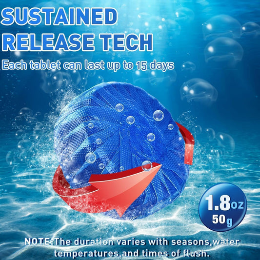 Automatic Flush Toilet Bowl Cleaner Tablets, Mild Lemon Scent (Pack Of 10)